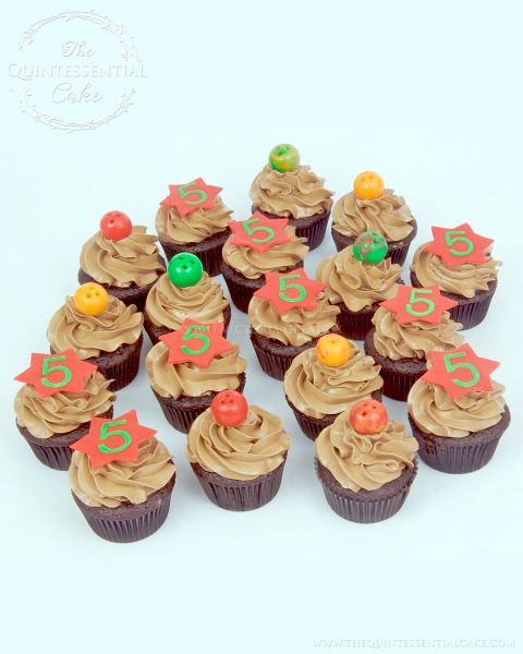 Bowling Cupcakes | The Quintessential Cake | Chicago | Custom Cakes