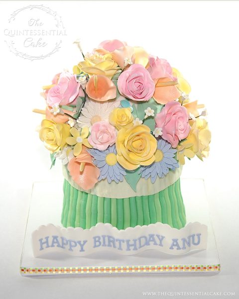 Flower Bouquet Cake | The Quintessential Cake | Chicago | Custom Cakes