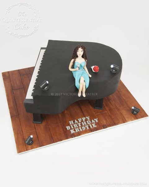 Piano & Singer Cake | The Quintessential Cake | Chicago | Custom Cakes