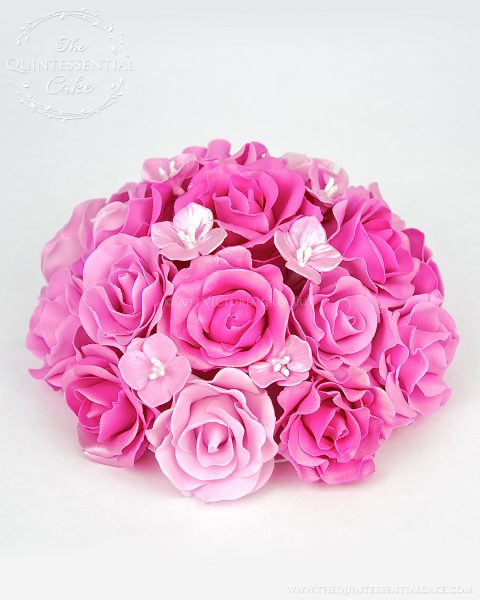 Pink Rose Topper | The Quintessential Cake | Chicago | Custom Cakes