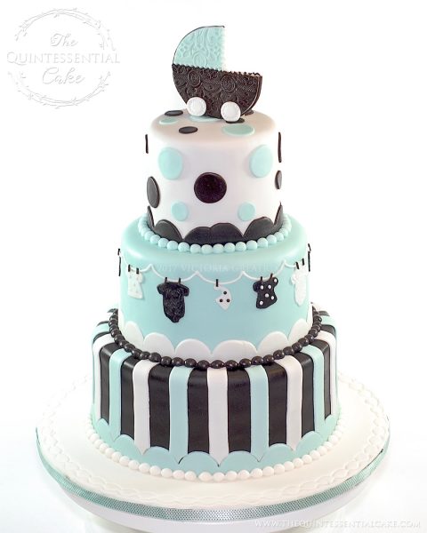 Stroller Baby Shower Cake | The Quintessential Cake | Chicago | Custom Cakes
