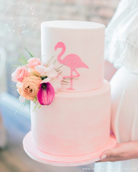 Flamingo Baby Shower | The Quintessential Cake | Chicago | Custom Cakes | Indigo & Violet Studio