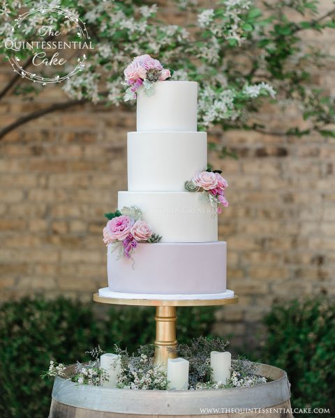 Wedding Cake with Sugar Flowers | The Quintessential Cake | Chicago | Luxury Wedding Cakes | Winnetka Community House