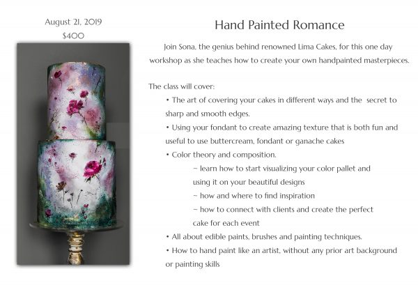 Upcoming Classes: Hand Painted Romance | The Quintessential Cake | Chicago | Luxury Wedding Cakes