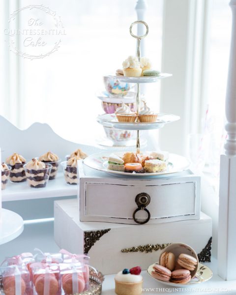 Bridal Shower Tea Party & Dessert Table | The Quintessential Cake | Chicago | Luxury Wedding Cakes | Evanston Golf Club