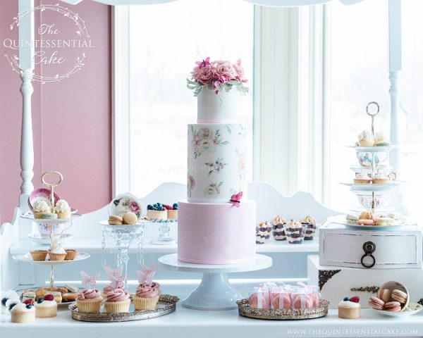 Bridal Shower Tea Party & Dessert Table | The Quintessential Cake | Chicago | Luxury Wedding Cakes | Evanston Golf Club