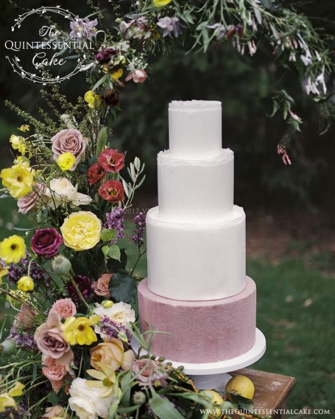 TQC Velvet and Wafer Paper Cake | The Quintessential Cake | Chicago | Luxury Wedding Cakes | Cantigny Gardens