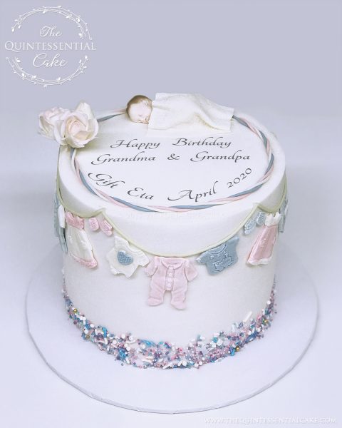 TQC Pregnancy Announcement Cake | The Quintessential Cake | Chicago