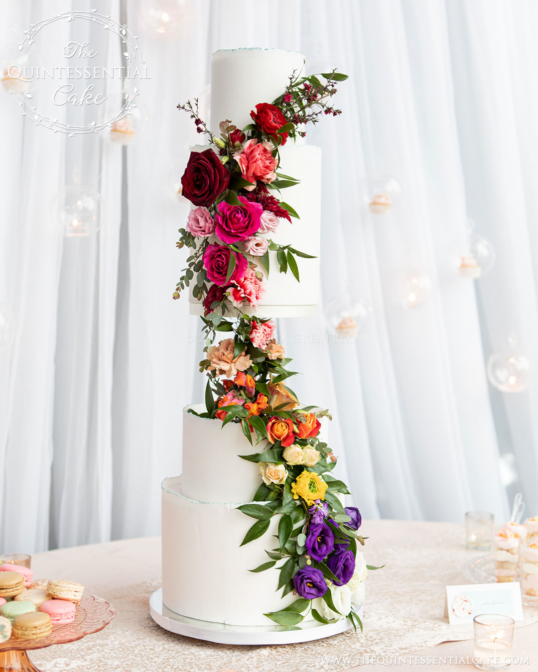 TQC Rainbow Florals Cake | The Quintessential Cake | Chicago | Luxury Wedding Cakes | Gallery 1500