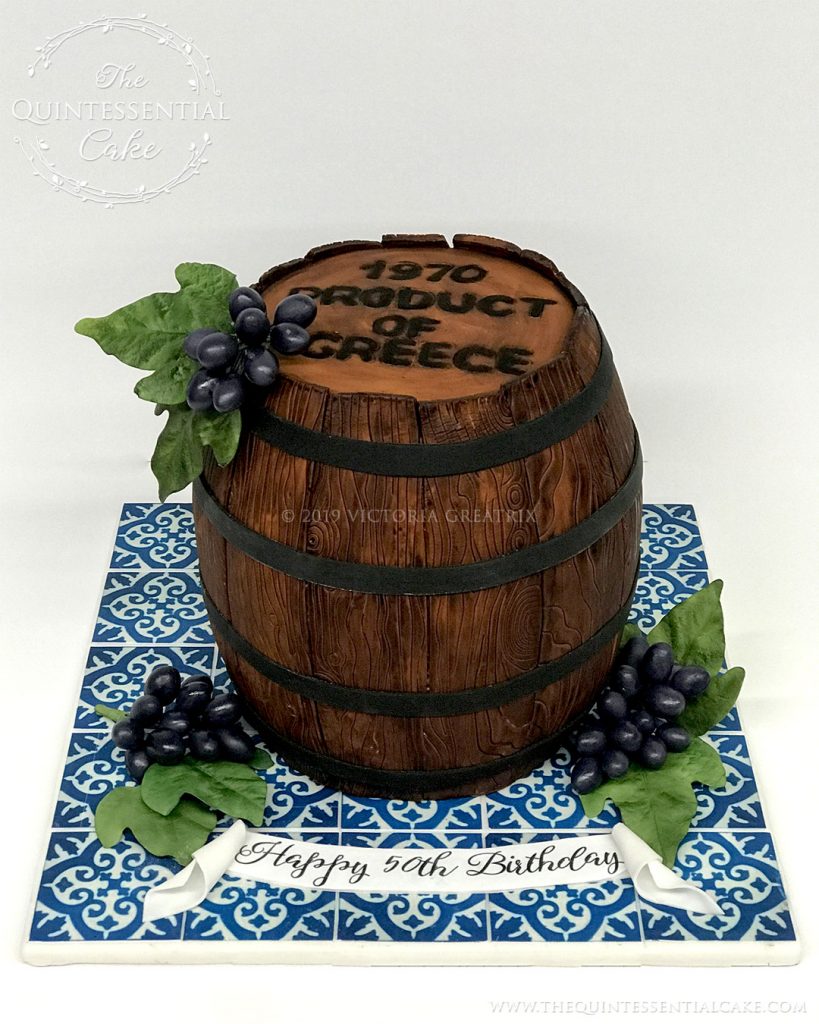 TQC Wine Barrel Birthday Cake | The Quintessential Cake | Wheaton | Chicago | Custom Cakes
